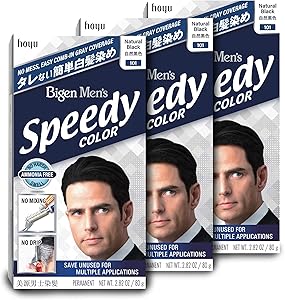 Bigen 101 Natural Black Men's Speedy Cream Hair Color 3 Pack