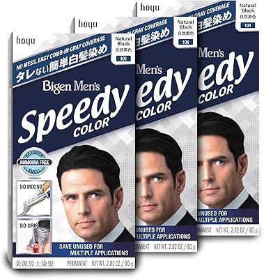 Bigen 101 Natural Black Men's Speedy Cream Hair Color 3 Pack