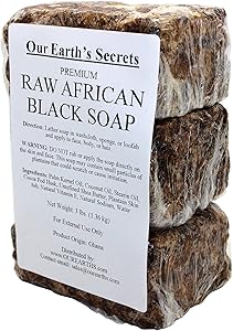 Our Earth's Secrets Premium Natural Raw African Black Soap, 3 Pound