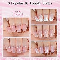 Jofay Fashion Chrome French Tip Press on Nails Set F — image 3