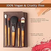 Vidany 15pcs Walnut Wooden Makeup Brush Set — image 4
