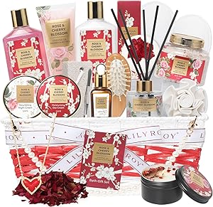 LILY ROY 19-Piece Rose & Cherry Blossom Spa Gift Basket Set Review