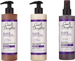 Carol’s Daughter Black Vanilla Curly Hair Hydrating Shampoo, Conditioner & Leave-In Spray Set Review