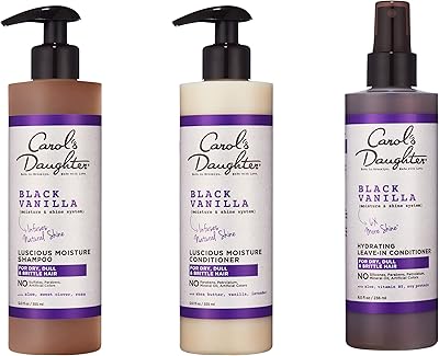 Carol’s Daughter Black Vanilla Curly Hair Hydrating Shampoo, Conditioner & Leave-In Spray Set