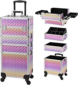 Gradient Purple 4-in-1 Rolling Makeup Trolley Review