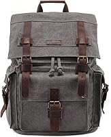 Kattee Men’s Leather Canvas Backpack — image 1