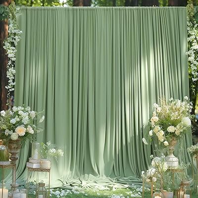 Suppromo Sage Green Backdrop Curtain 10ft x 10ft