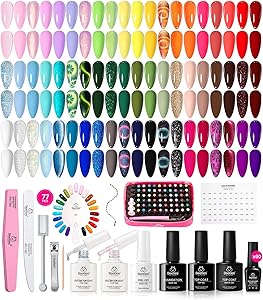 Beetles 77-Pcs Gel Nail Polish Set 60 Colors Cat Eye Review
