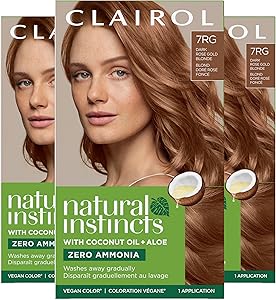 Clairol Natural Instincts Demi-Permanent Hair Dye 7RG Dark Rose Gold Blonde, Pack of 3 Review