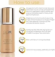 GLO24K Timeless Serum with 24k Gold, Peptides & Vitamins A, C, E – 1.2oz — image 3