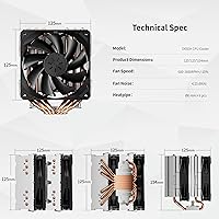 upHere D6SEK CPU Air Cooler with 6 Heat Pipes and Dual 120mm Fans — image 7