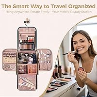 Hanging Toiletry Bag & Makeup Bag for Women with Jewelry Organizer — image 2