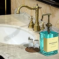 eBun Goldengleam Glass Mouthwash Dispenser with Gold Plastic Pump, 37oz — image 9