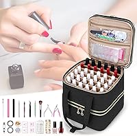 Yarwo Nail Polish Organizer Case, 72 Bottles, Black — image 7
