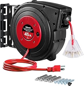 WILAWELS Retractable Extension Cord Reel 45FT 12AWG/3C SJTOW Review