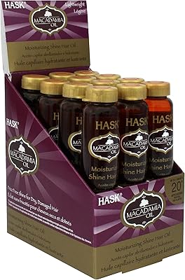 Hask Macadamia Oil Shine Treatment 0.62 Fl Oz (Pack of 12)