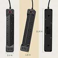 SUPERDANNY 16.5FT Power Strip Surge Protector with USB — image 7