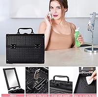 GALHUBIS Makeup Train Case with Mirror, Black — image 6