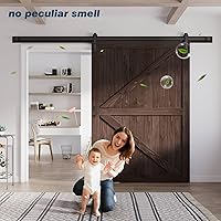 FREDBECK 60x84 Brown Barn Door with 10ft Hardware Kit — image 5