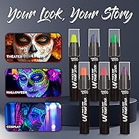 Splashes & Spills UV Face and Body Paint Sticks - 6 Colors — image 4