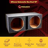Q Power QBASS 15 Inch Dual Vented Subwoofer Box — image 2