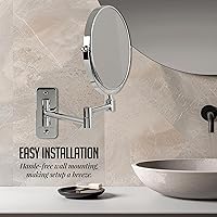 OVENTE 7″ Wall Mounted Makeup Mirror with 1X/10X Magnification — image 9