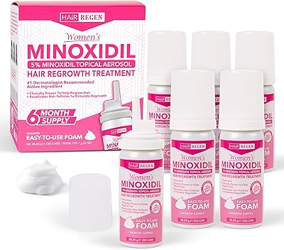 Hair-Regen Women’s 5% Minoxidil Foam, 6-Month Supply
