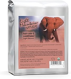 Light Mountain Light Brown Organic Henna Hair Dye, 16oz