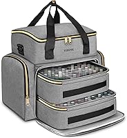 YOREPEK Nail Polish Organizer Case, Grey, Holds 96 Bottles — image 1