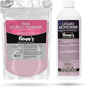 Nena's 16oz Acrylic Liquid Monomer + 16oz Clear Acrylic Powder Pink Review