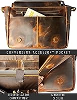 Rustic Town Leather Messenger Bag for Men 14″ Laptop Bag — image 4