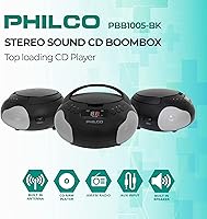 Philco Portable CD Player Boombox PBB1005-BK — image 2