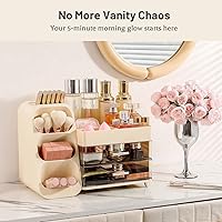 Aveniee Makeup Organizer with Drawers - Cream White — image 2
