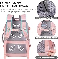 BALEINE Travel Backpack for Women Men, Large, Pink — image 3