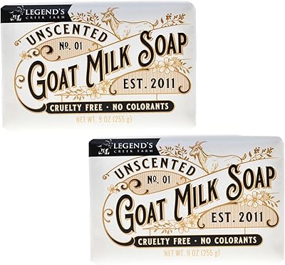 Legend's Creek Farm Goat Milk Soap - Unscented, 9oz (Pack of 2)
