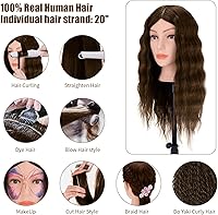 Cenoz 26″ Human Hair Mannequin Head Dark Brown — image 3
