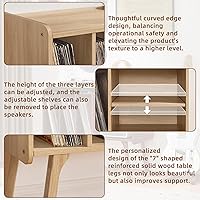Lerliuo Record Player Stand with 4 Cabinet, Burlywood — image 5