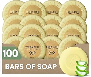 Terra Pure Green Tea Body Bar Soap, Travel Size, 1.25 oz (Pack of 100)