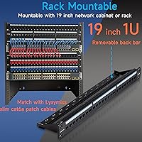 Lysymixs 24 Port RJ45 Patch Panel Cat6 Feed Through — image 6