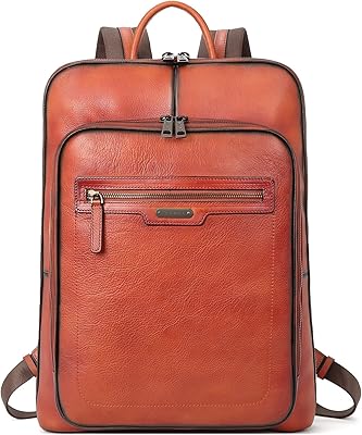 CLUCI Leather Backpack for Women 15.6 Inch Laptop Backpack
