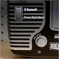 Crosley CR612B-BK Corsair Retro AM/FM Alarm Clock Radio and CD Player with Bluetooth Speakers — image 5