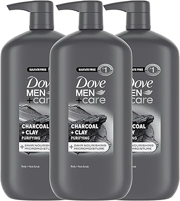 Dove Men+Care Charcoal + Clay Body & Face Wash 30 oz (3-Pack)