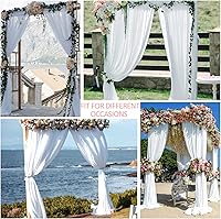 PARTISKY 10x7ft White Chiffon Backdrop Curtains — image 3