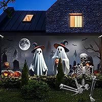 Preboun Halloween Ghost Garage Door Decoration 7 x 16 ft — image 7