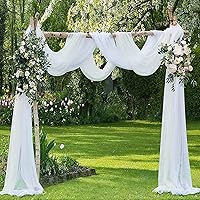 PARTISKY 10x7ft White Chiffon Backdrop Curtains — image 7
