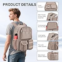 Mesh Backpack for School 25L Khaki Small — image 3