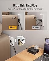 SUPERDANNY 20Ft Long Extension Cord Surge Protector Power Strip with USB-C — image 6