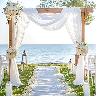 PARTISKY Wedding Arch Draping Fabric 28″ x 19Ft
