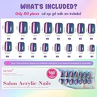 Jofay Fashion Cat Eye Press On Nails 160pcs - 2-Color Ombre Kit — image 4