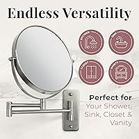 Zadro 7″ Wall Mounted Makeup Mirror with Magnification & Extending Arm, Black — image 4